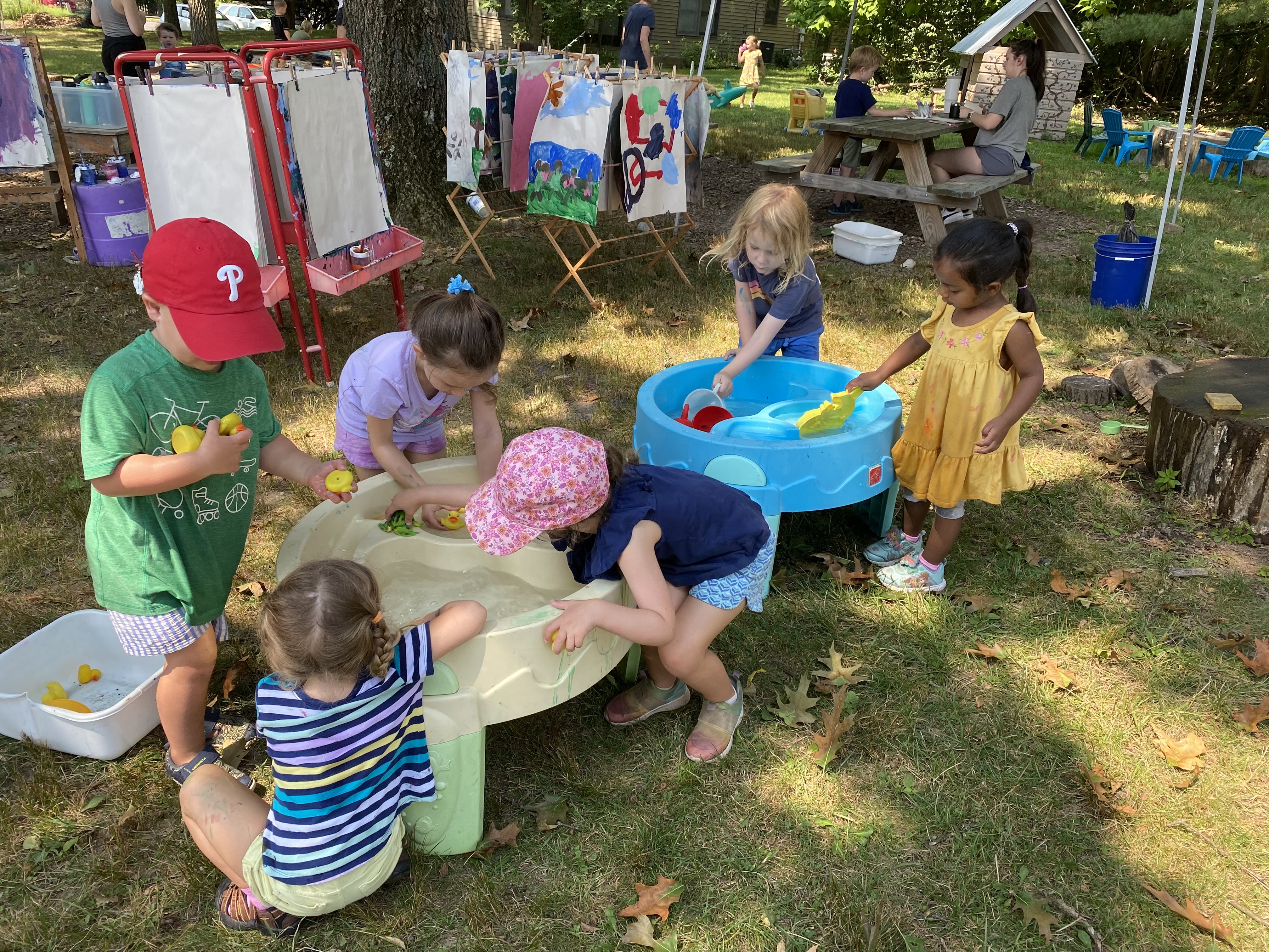 water tables and easels